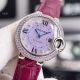 New Cartier Ballon Bleu 33mm With Diamonds Bezel Pink Dial Pink Leather Strap Copy Watch (2)_th.jpg